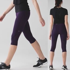 Lululemon Real Quick Crop, rare, Deep Zinfandel, 4